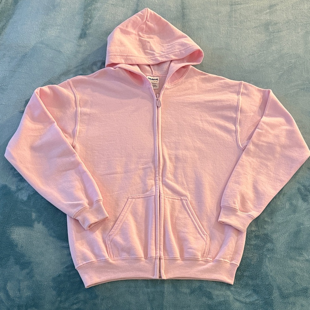 Gildan Light Pink Kids Zip Hoodie Sweatshirt